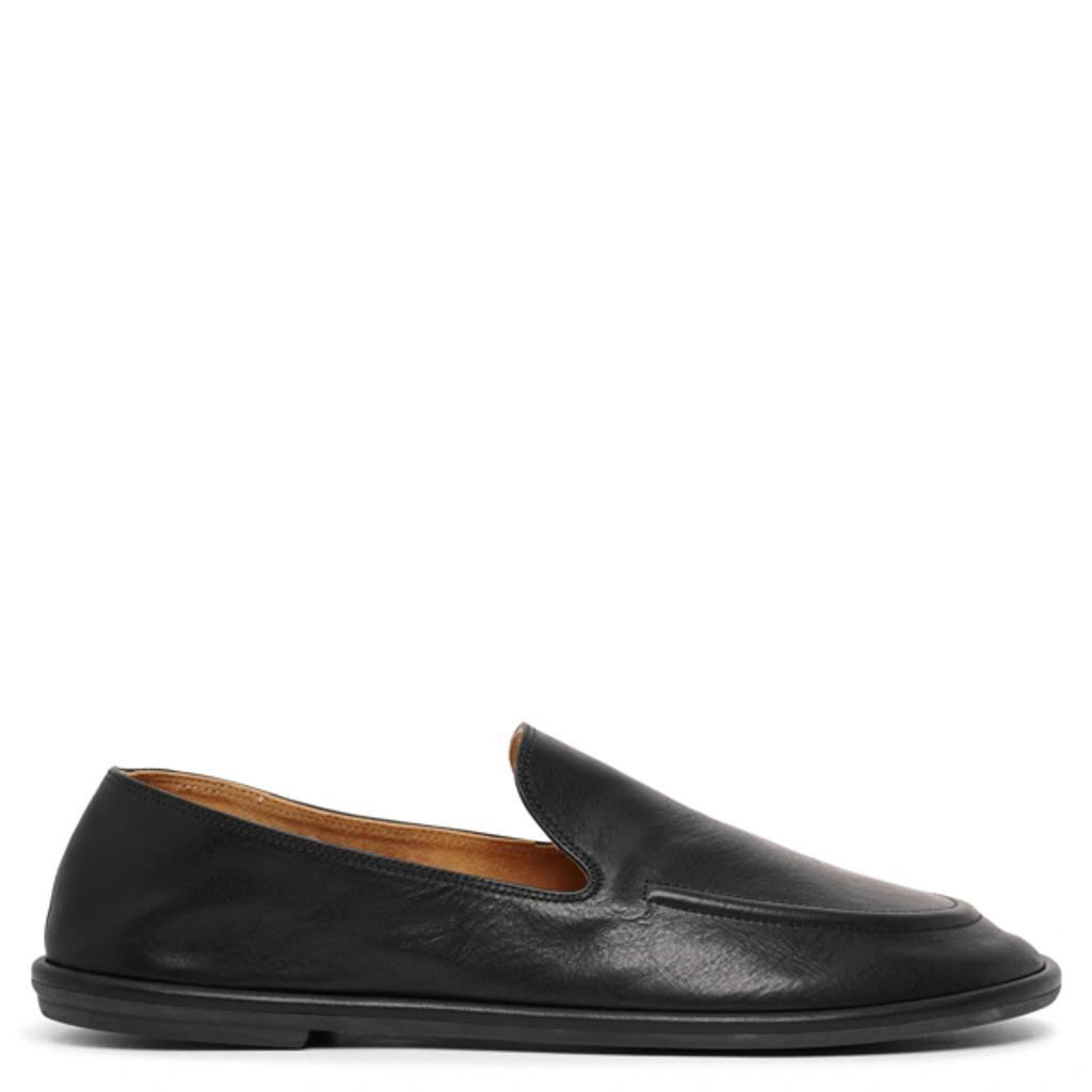 THE ROW Round Toe Vegan Leather Loafers In Black Product Image