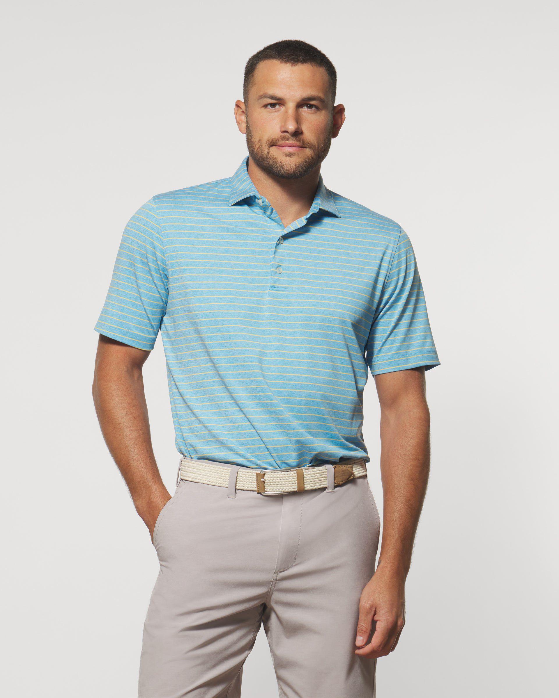 Newton Striped Jersey Performance Polo Product Image