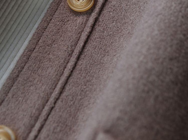 V-Neck Plain Button Jacket Product Image