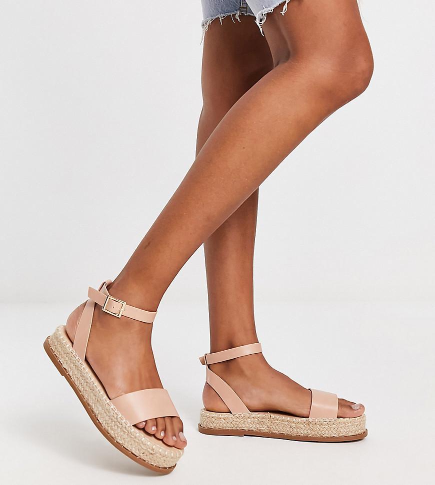 Truffle Collection Wide Fit cross strap flatform espadrille sandals Product Image