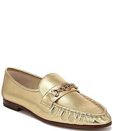 Sam Edelman Lucca Leather Ruched Bit Buckle Flat Loafers Product Image