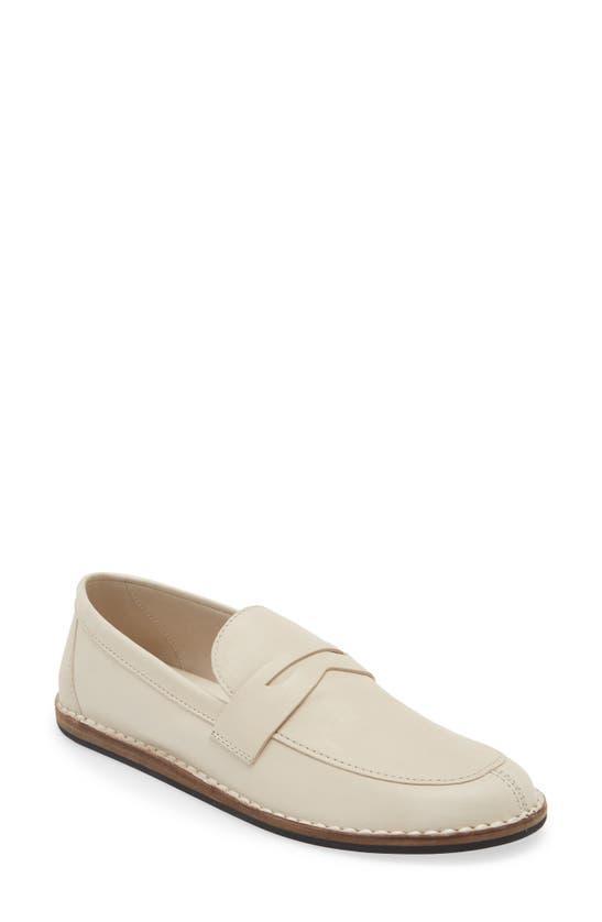 THE ROW Cary Leather Loafers In Tofu Product Image