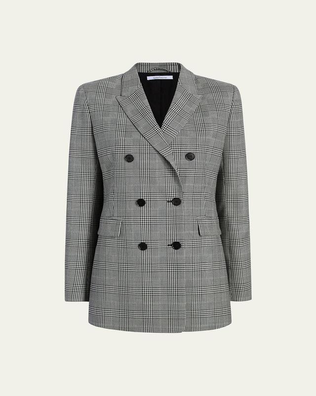 Womens Double-Breasted Wool-Blend Jacket Product Image