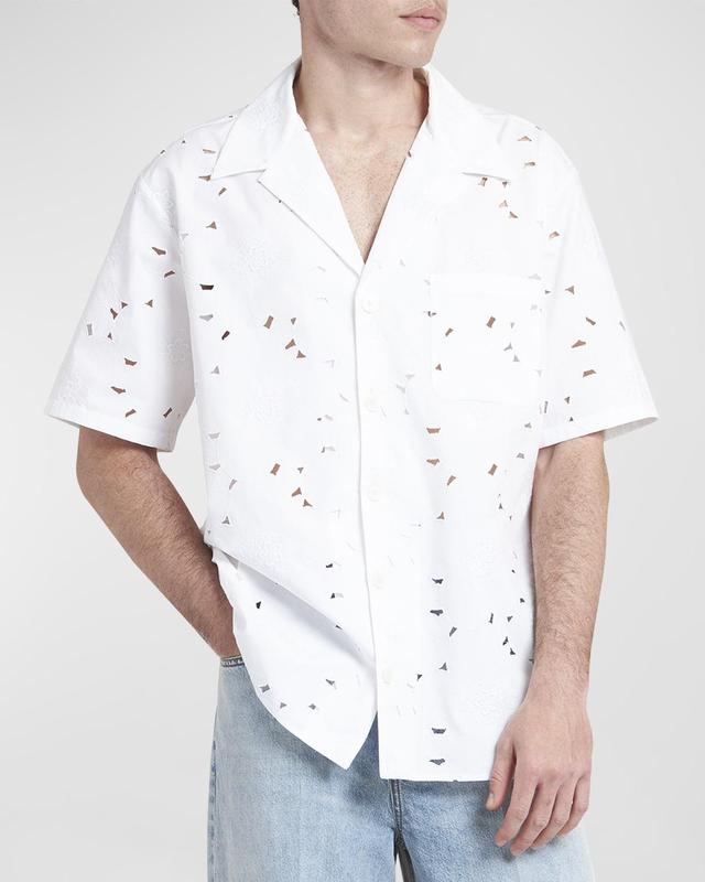 Mens Lace Cutout Camp Shirt Product Image