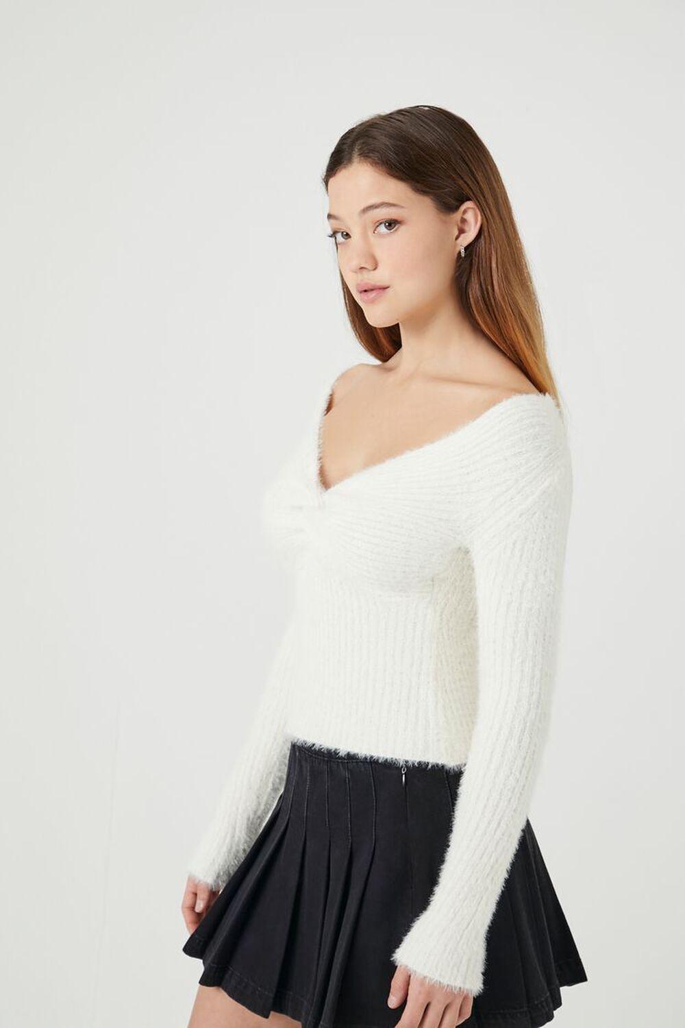 Twisted Fuzzy Knit Sweater | Forever 21 Product Image