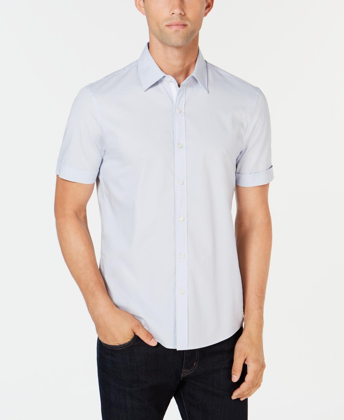 Michael Kors Mens Solid Stretch Button-Front Shirt Product Image