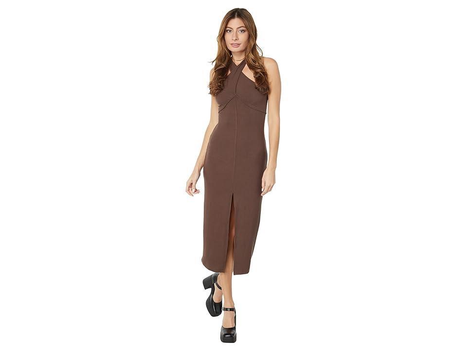 Lost + Wander Bold Move Midi Dress (Dark Brown) Women's Clothing Product Image