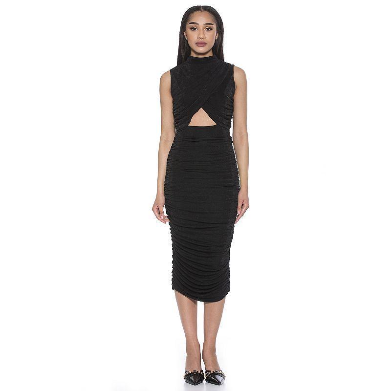 Womens ALEXIA ADMOR Sadee Draped Mockneck Sheath Dress Product Image