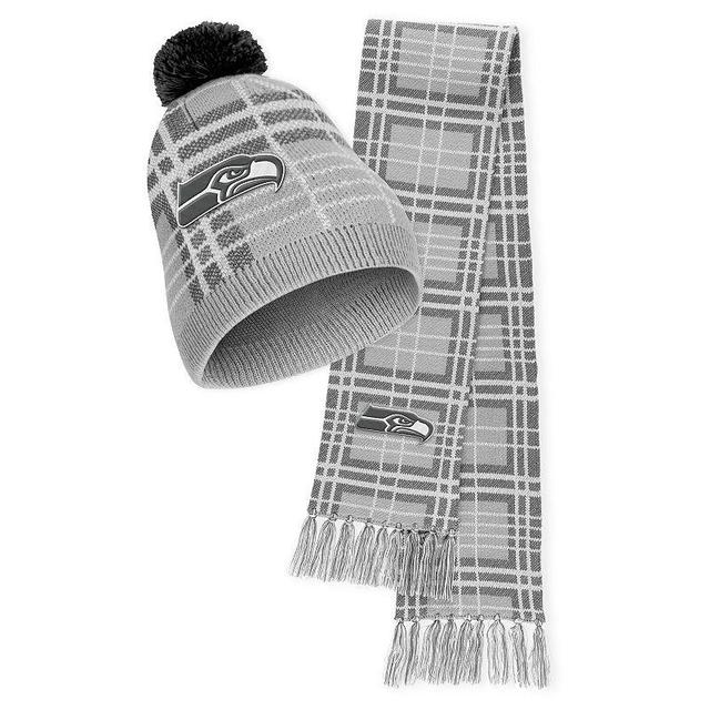 Womens WEAR by Erin Andrews New York Giants Plaid Knit Hat with Pom & Scarf Set Product Image