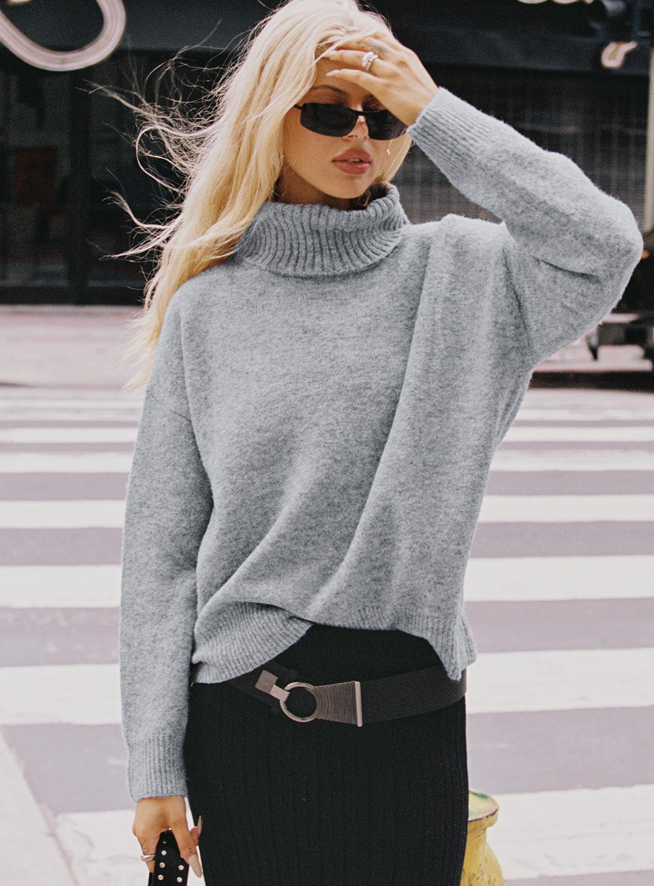 Oswin Turtleneck Sweater Grey Product Image