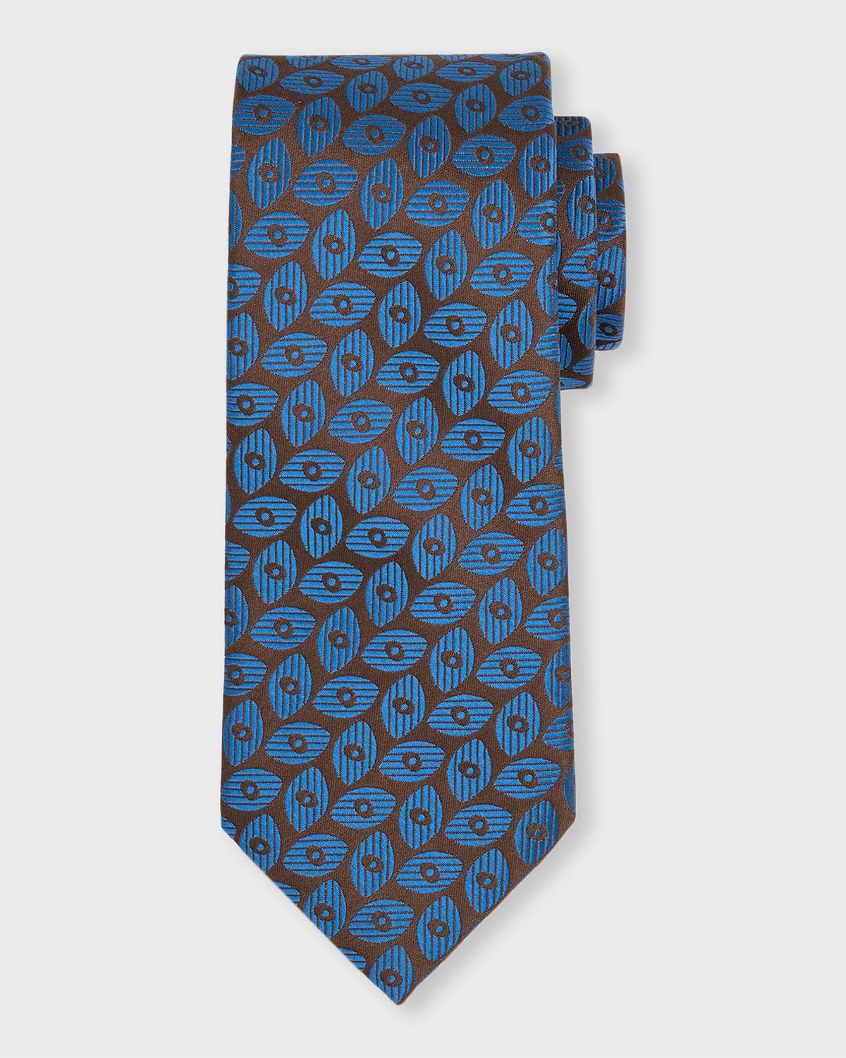 Mens Oval Jacquard Silk Tie Product Image