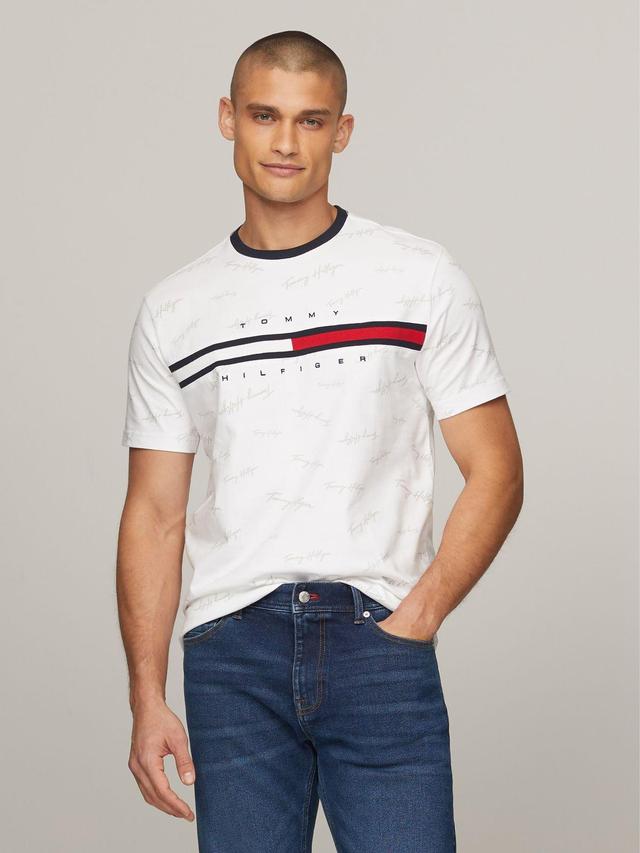 Tommy Hilfiger Men's Signature Flag Stripe Logo T-Shirt Product Image