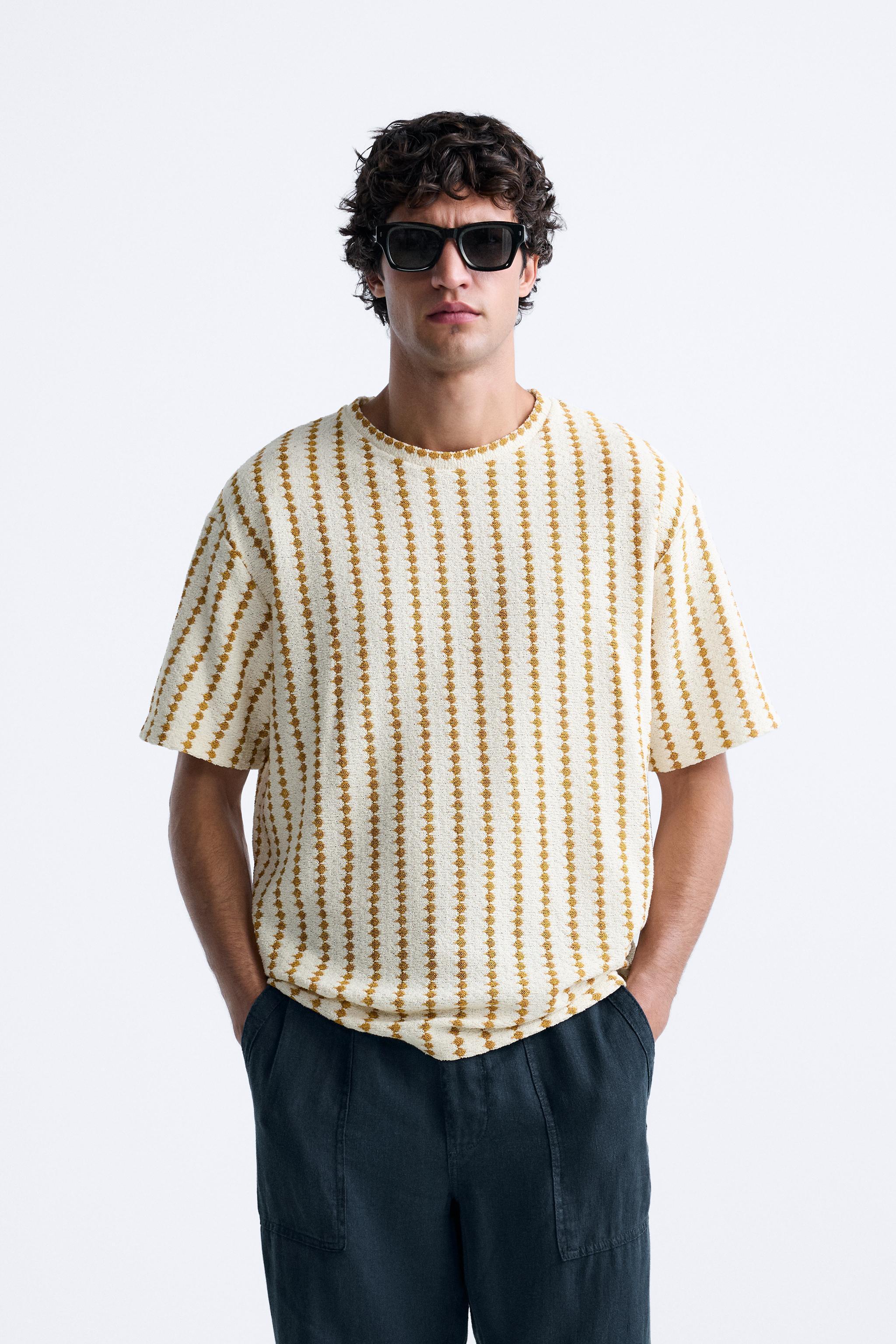 TEXTURED STRIPED T-SHIRT Product Image