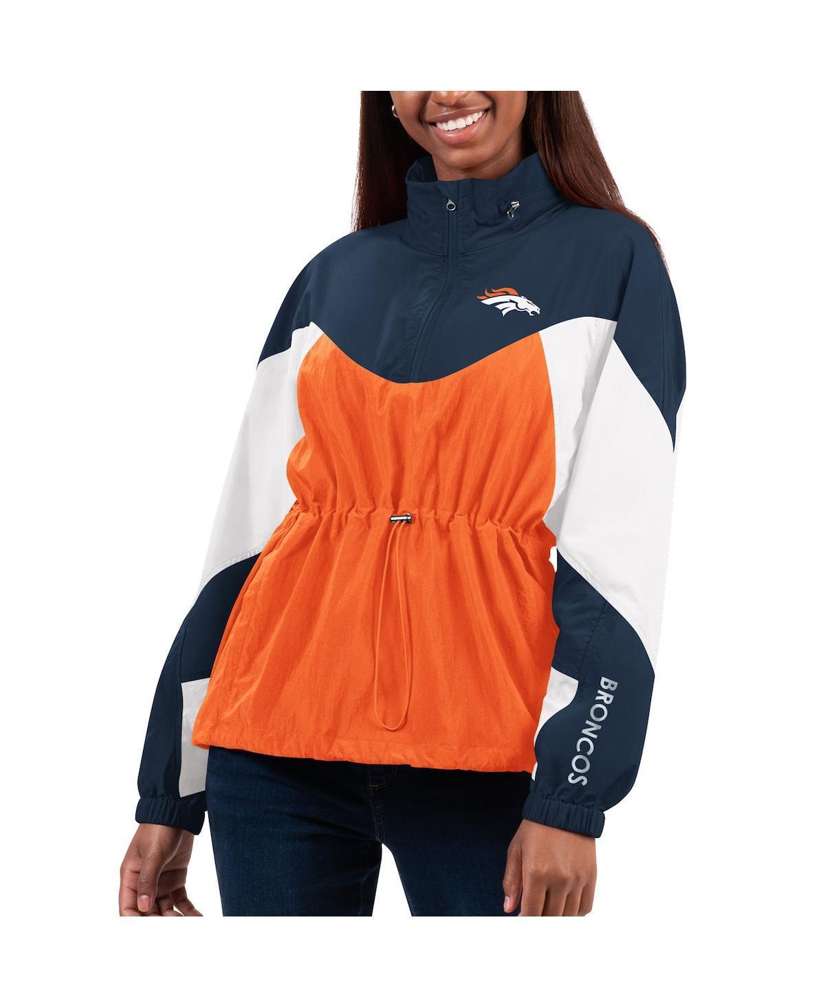 Womens G-III 4Her by Carl Banks /Navy Denver Broncos Tie Breaker Lightweight Quarter-Zip Jacket Product Image