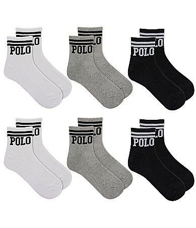 Polo Ralph Lauren StripeLogo Quarter Socks 6 Product Image