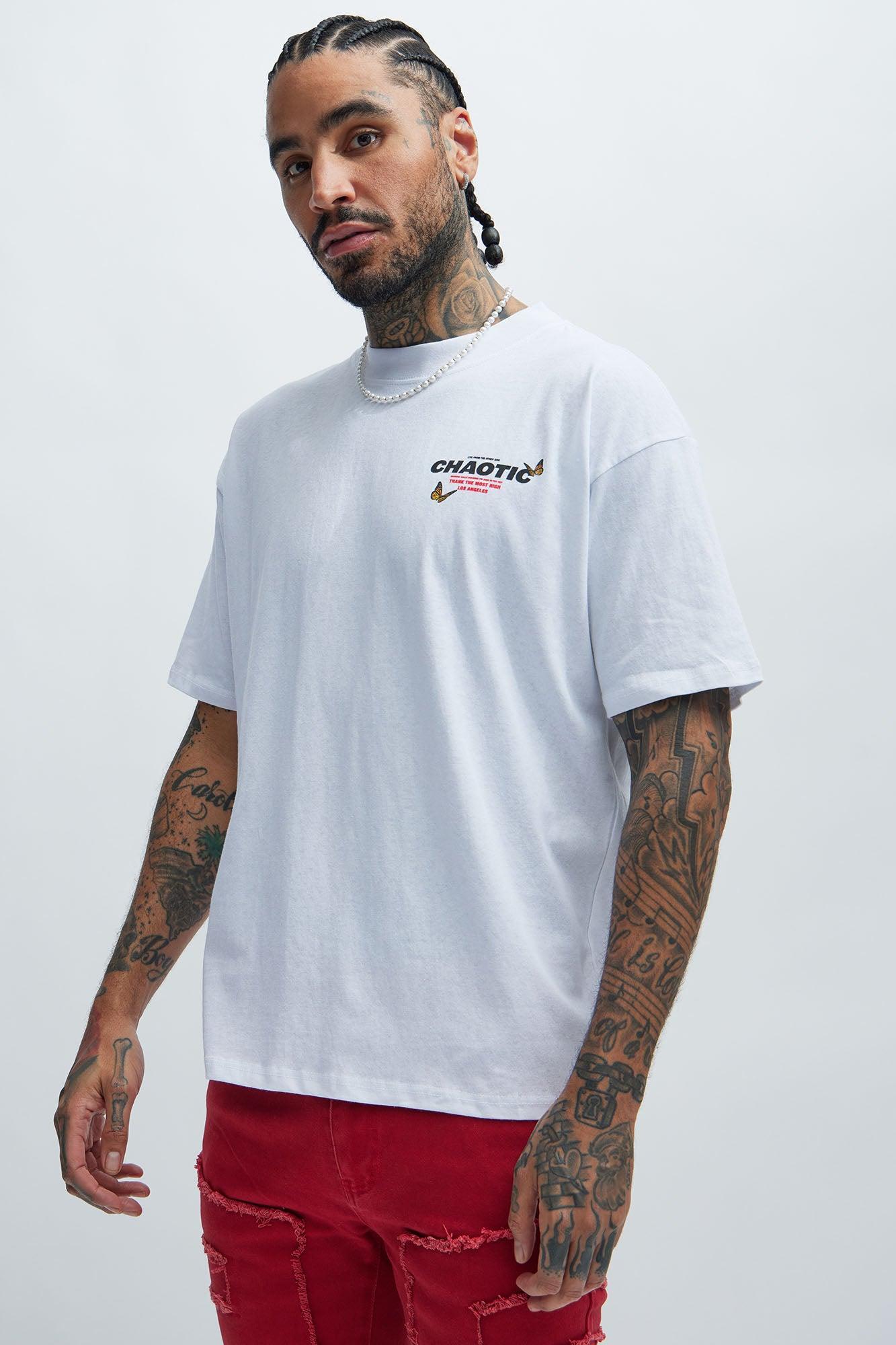 Chaotic Skies Boxy Short Sleeve Tee - White Product Image