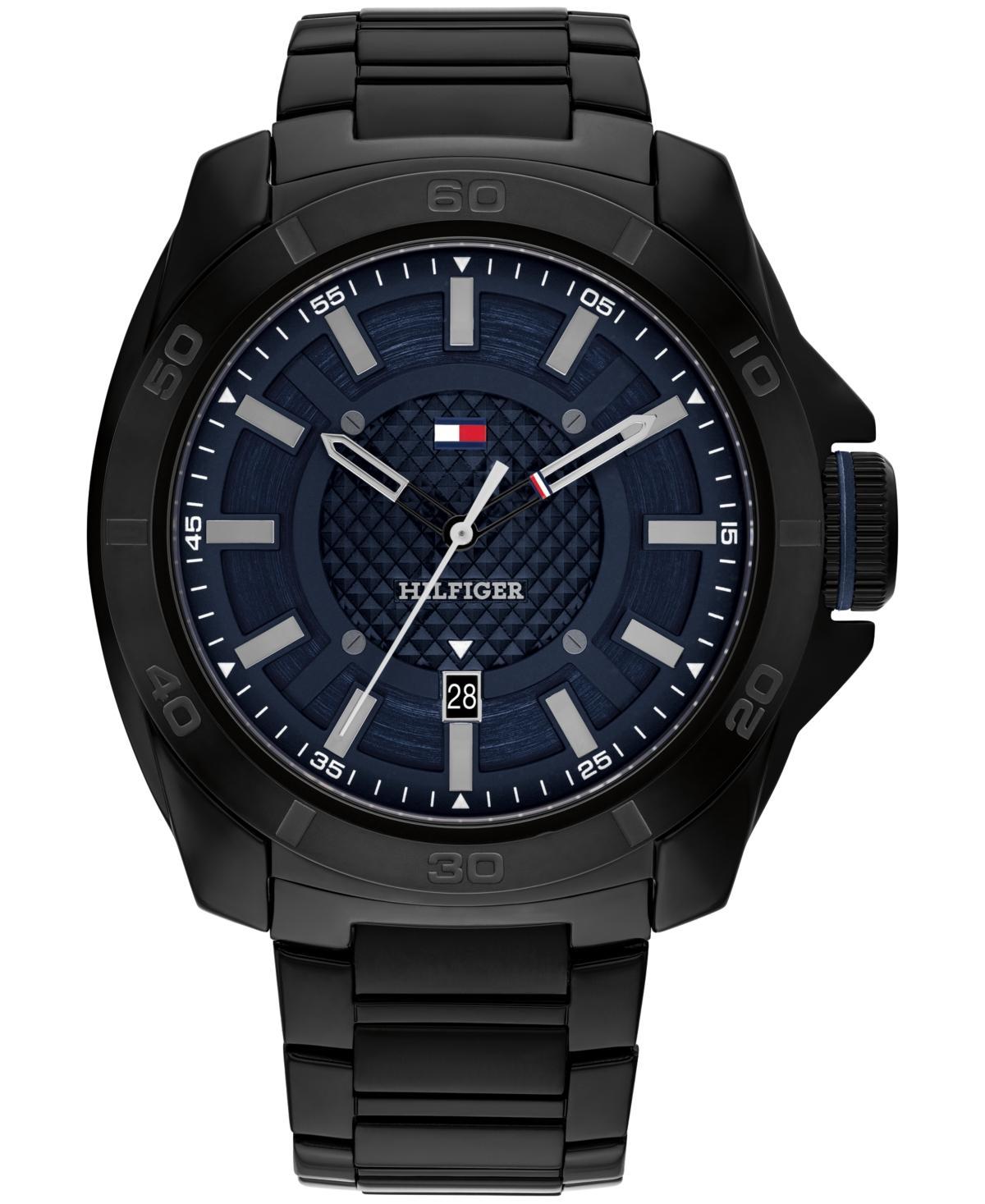 Tommy Hilfiger Mens Quartz Black Stainless Steel Watch 46mm - Blue Product Image