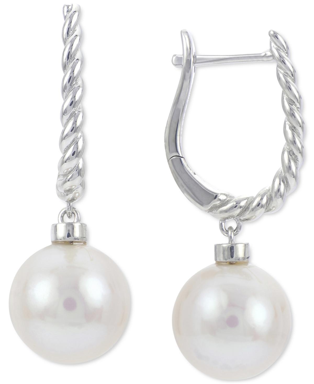 PearLustre by Imperial Sterling Silver Freshwater Cultured Pearl Twisted Wire Drop Earrings, Womens, White Product Image