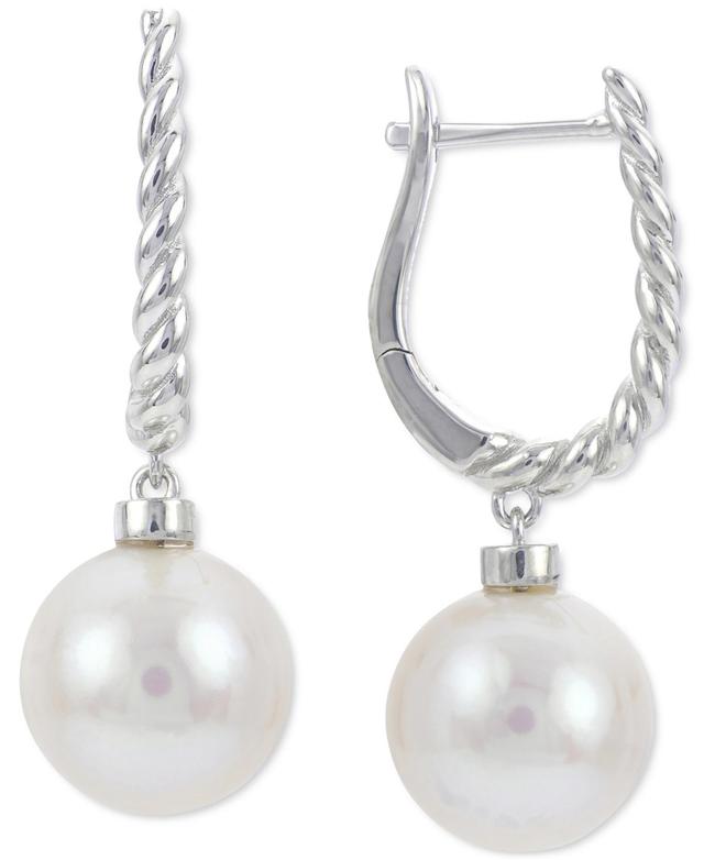 PearLustre by Imperial Sterling Silver Freshwater Cultured Pearl Twisted Wire Drop Earrings, Womens Product Image