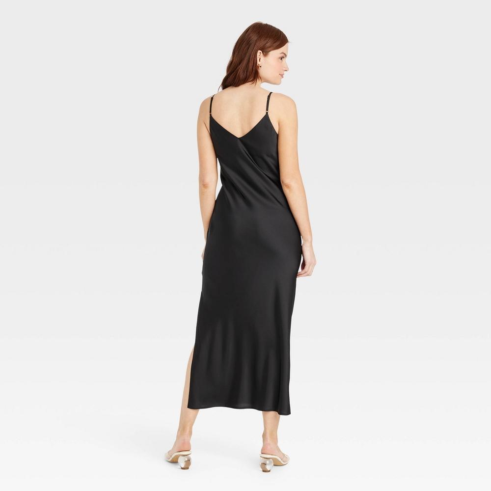 Womens Midi Slip Dress - A New Day Black M Product Image