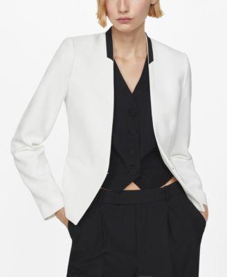 Mango Womens Contrasting Trims Blazer Product Image