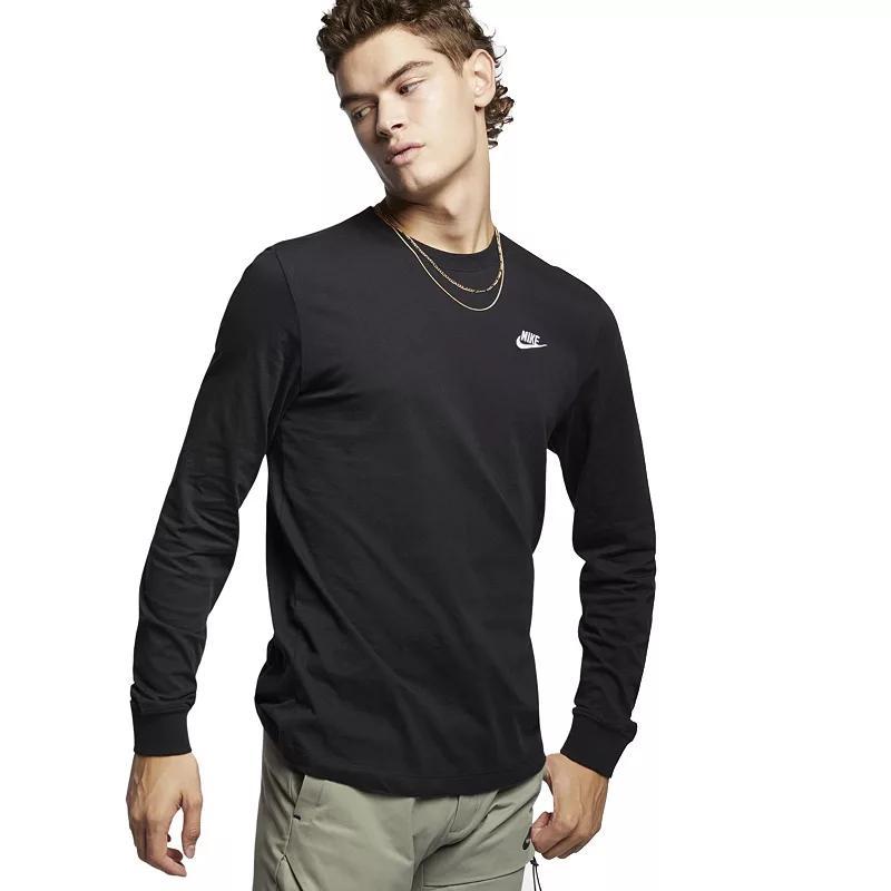 Mens  Club Long Sleeve T-shirt In Black/white Product Image