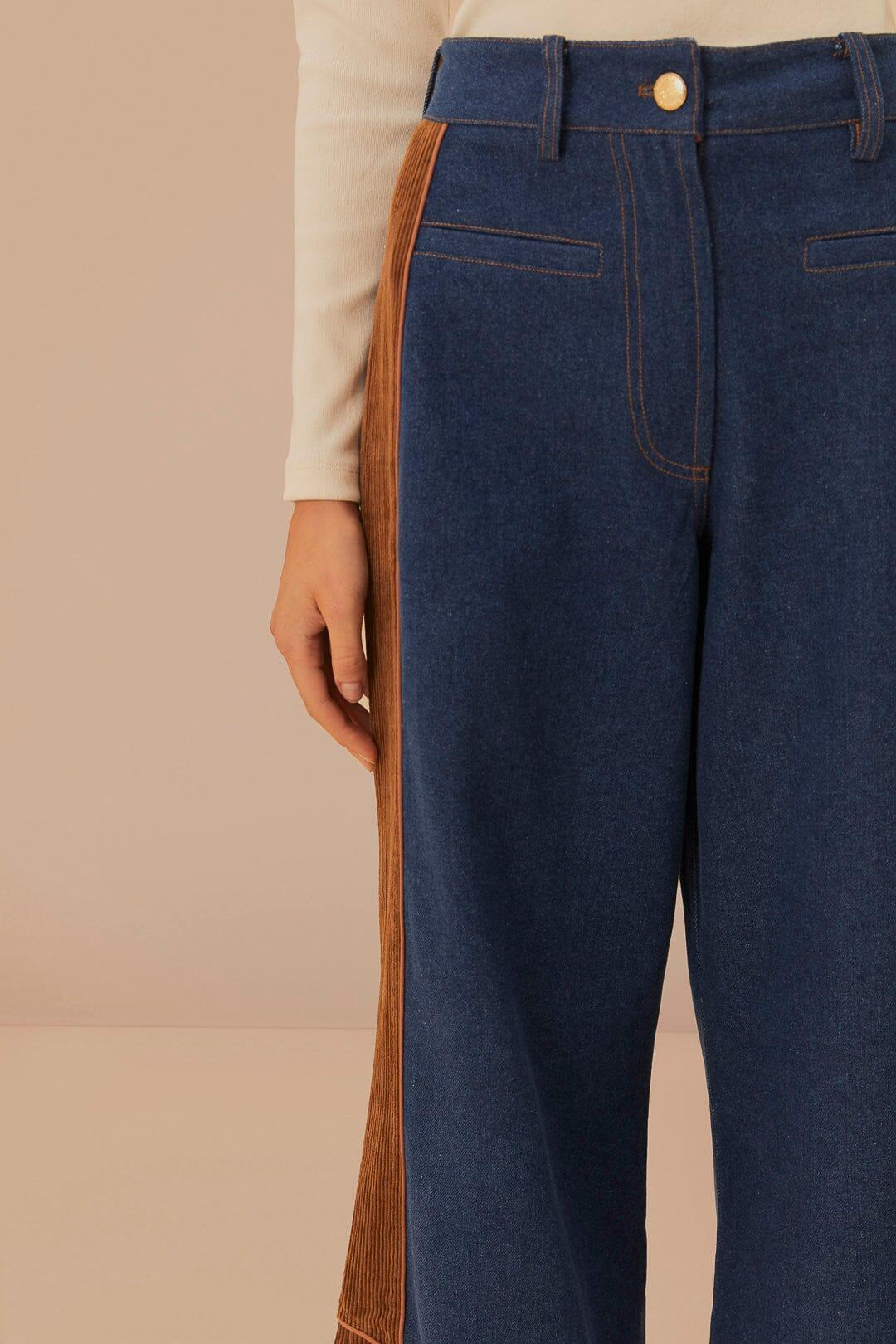 Western Denim Wide Pants Low Waisted Product Image