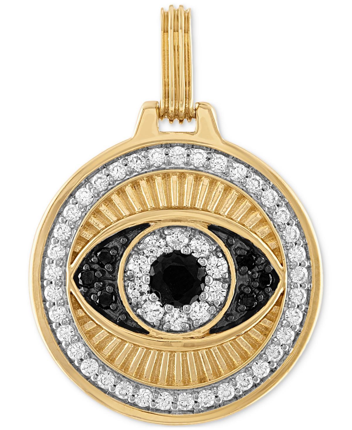 Esquire Mens Jewelry Cubic Zirconia Evil Eye Pendant in 14k Gold-Plated Sterling Silver, Created for Macys Product Image