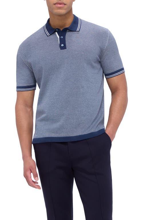 BUGATCHI Men's 3-button Polo Sweater In Navy Product Image