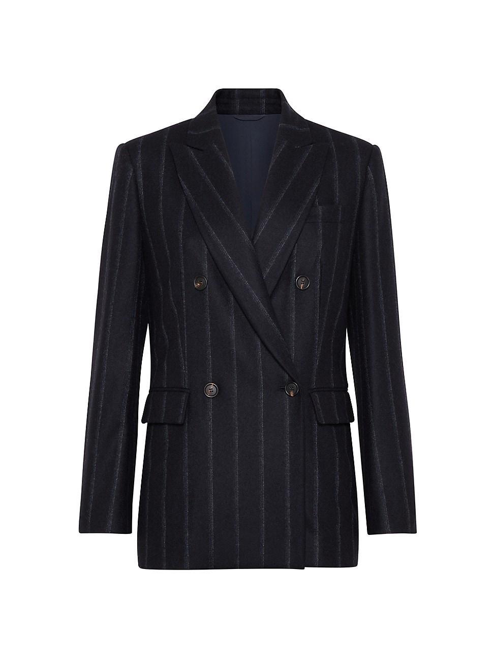 Womens Techno Virgin Wool Striped Flannel Blazer Product Image