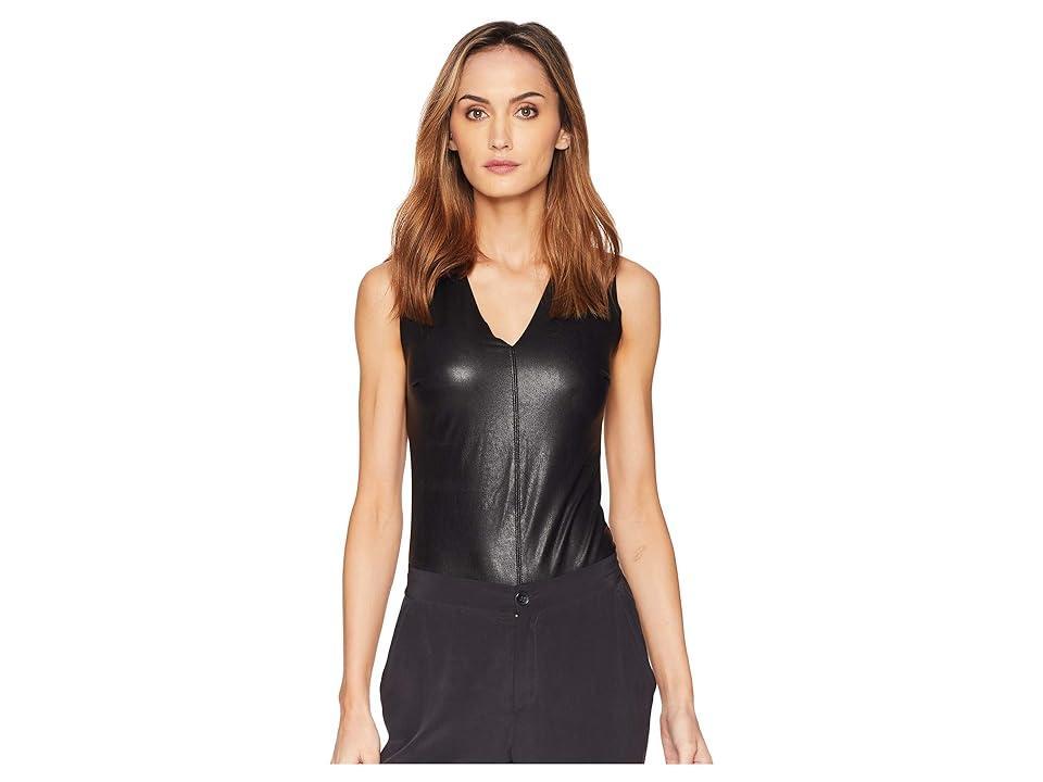 Commando Deep V-Neck Faux Leather Bodysuit Product Image