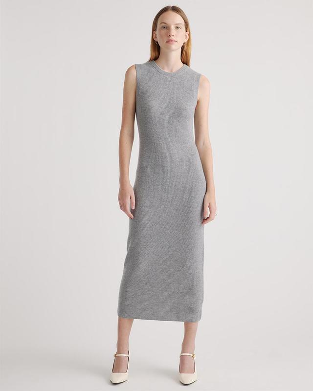 Mongolian Cashmere Sleeveless Midi Sweater Dress Product Image