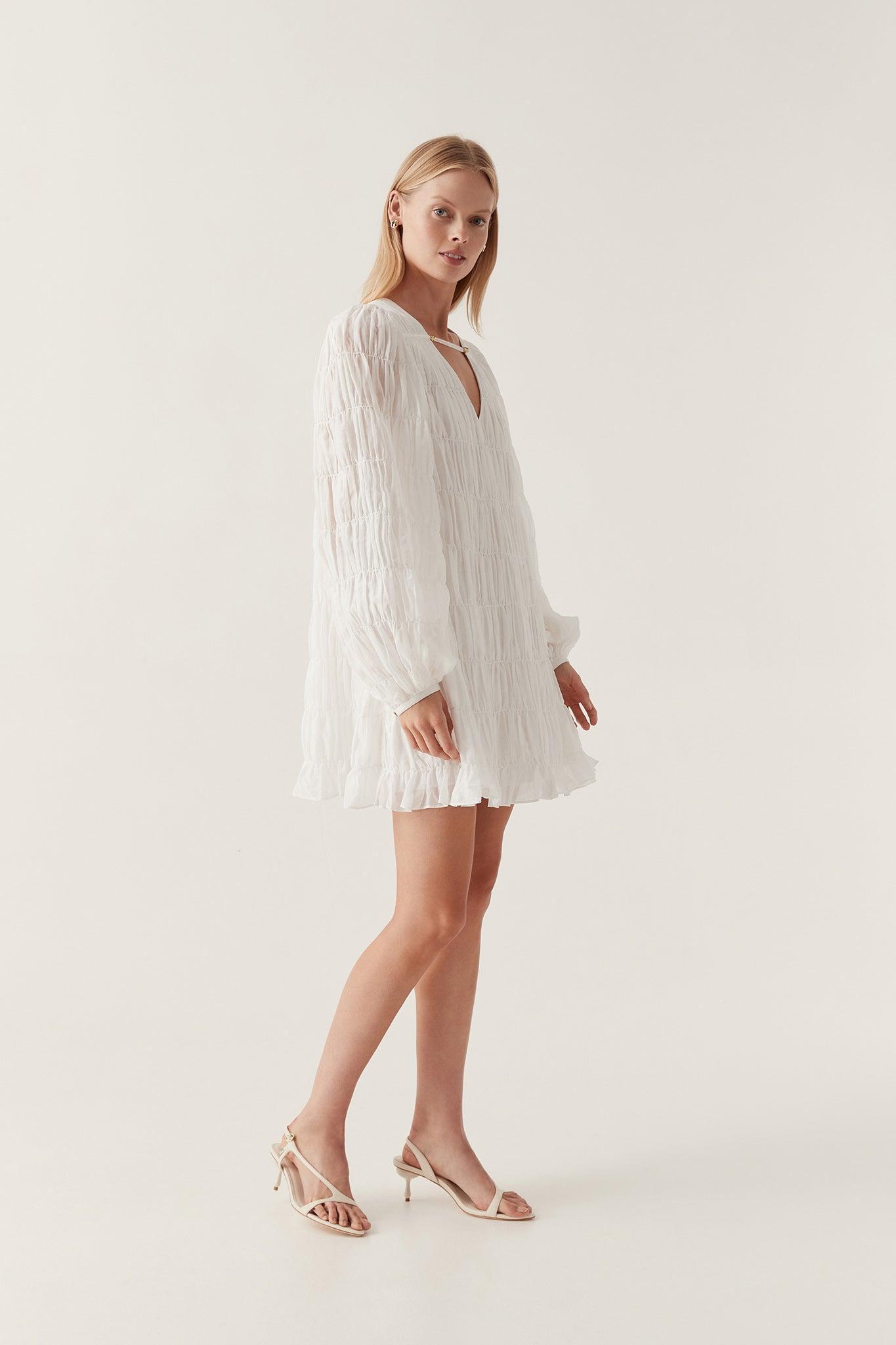 Evelina Ruched Mini Dress Product Image