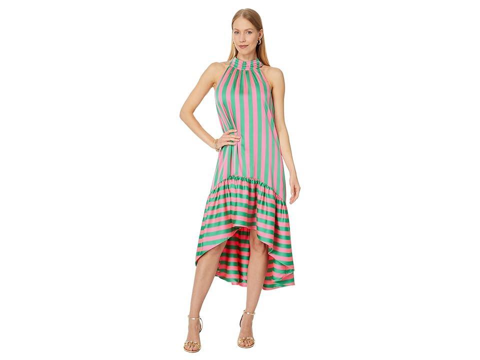 Lilly Pulitzer Steph High - Low Halter Maxi (Roxie X Spearmint Wide Stripe) Women's Dress Product Image