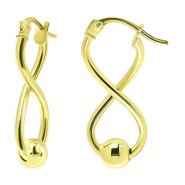 Aleure Precioso Sterling Silver Bead Infinity Earrings, Womens, Gold Product Image