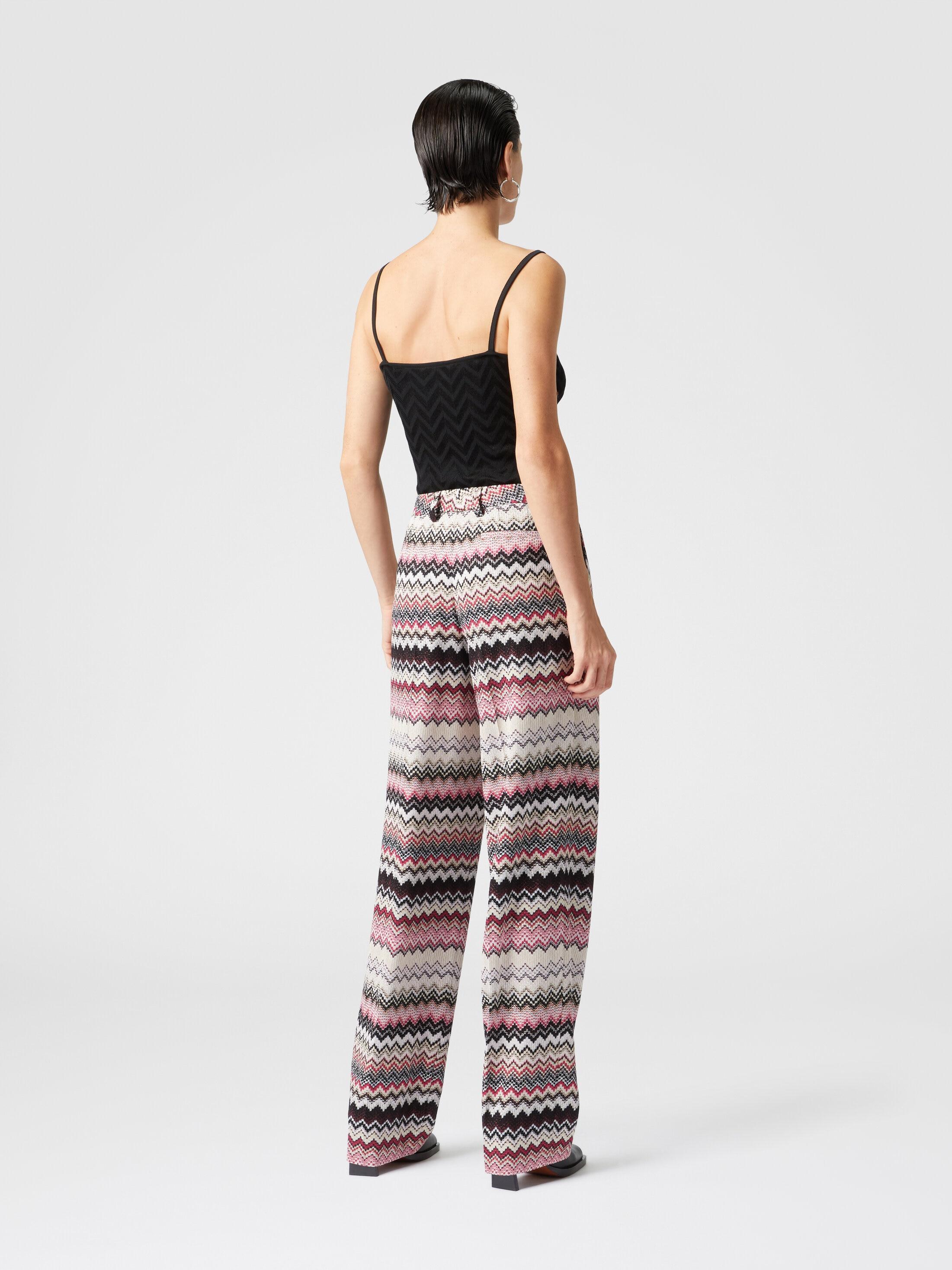 Classic trousers with lamé serrated zig zag pattern Product Image