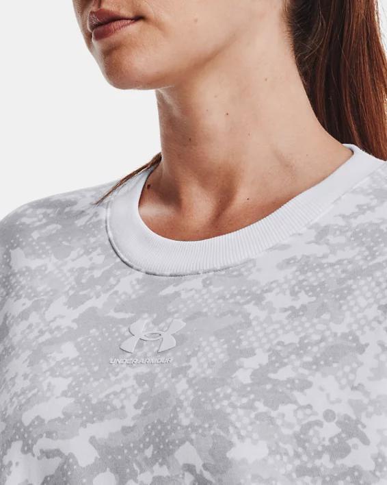 Women's UA Rival Fleece Camo Crew Product Image