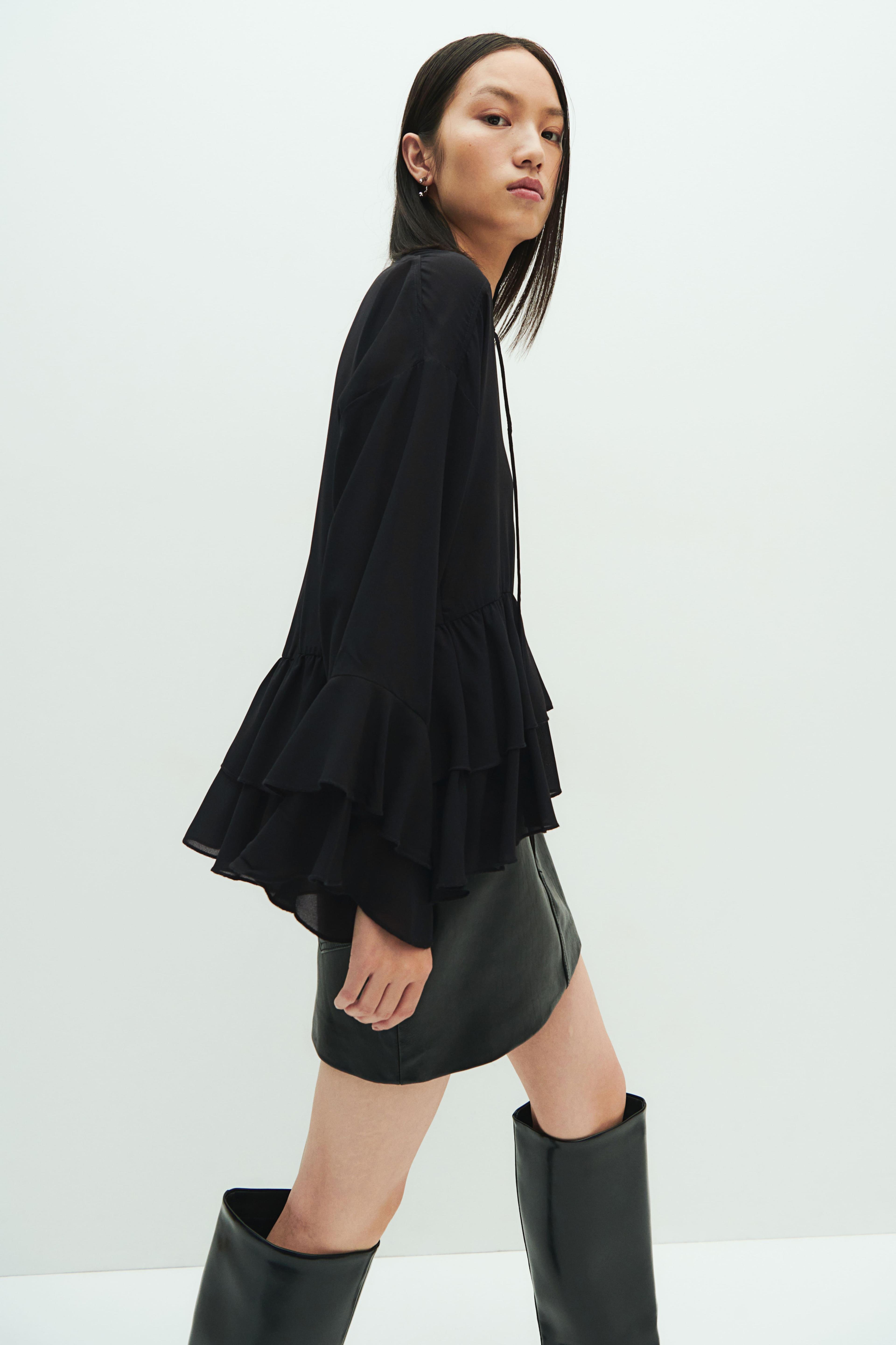 Flounced Chiffon Blouse Product Image