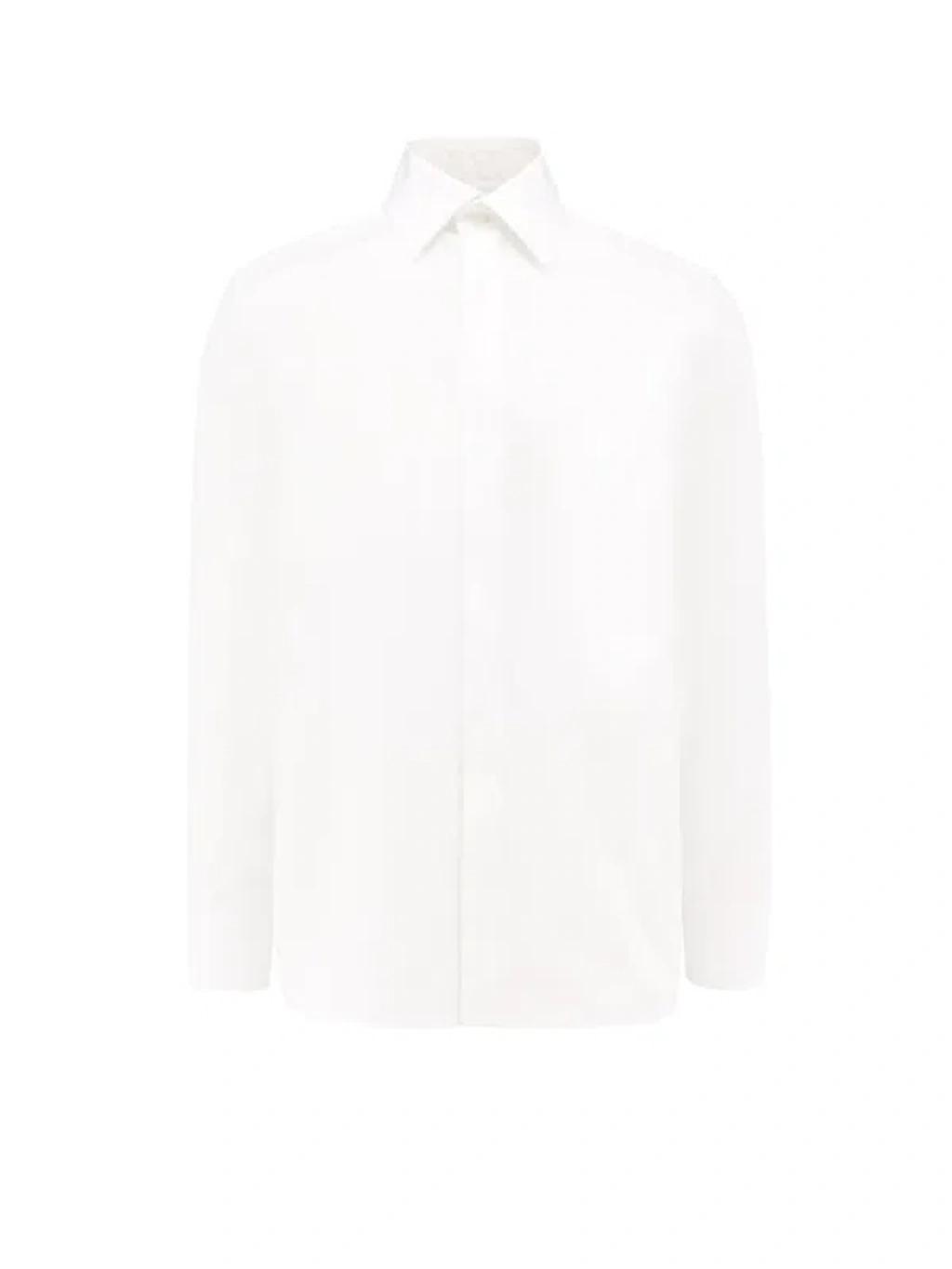 Oversize Cotton Shirt In White Product Image