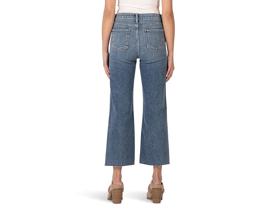 KUT from the Kloth Petite Meg High Rise Fab Ab Wide Leg Raw Hem (Gripping) Women's Jeans Product Image