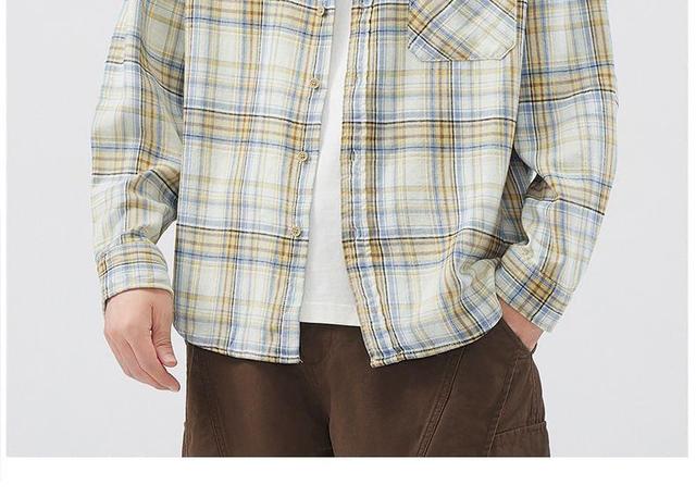 Long-Sleeve Plaid Pocket Detail Shirt Product Image