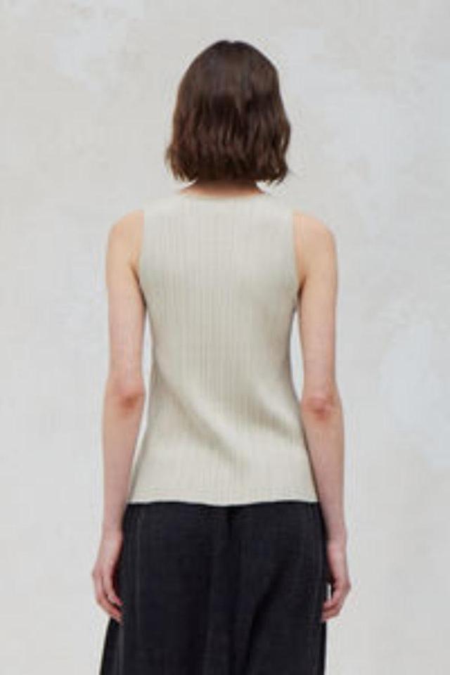 Sleeveless Stripe Knit Top Product Image