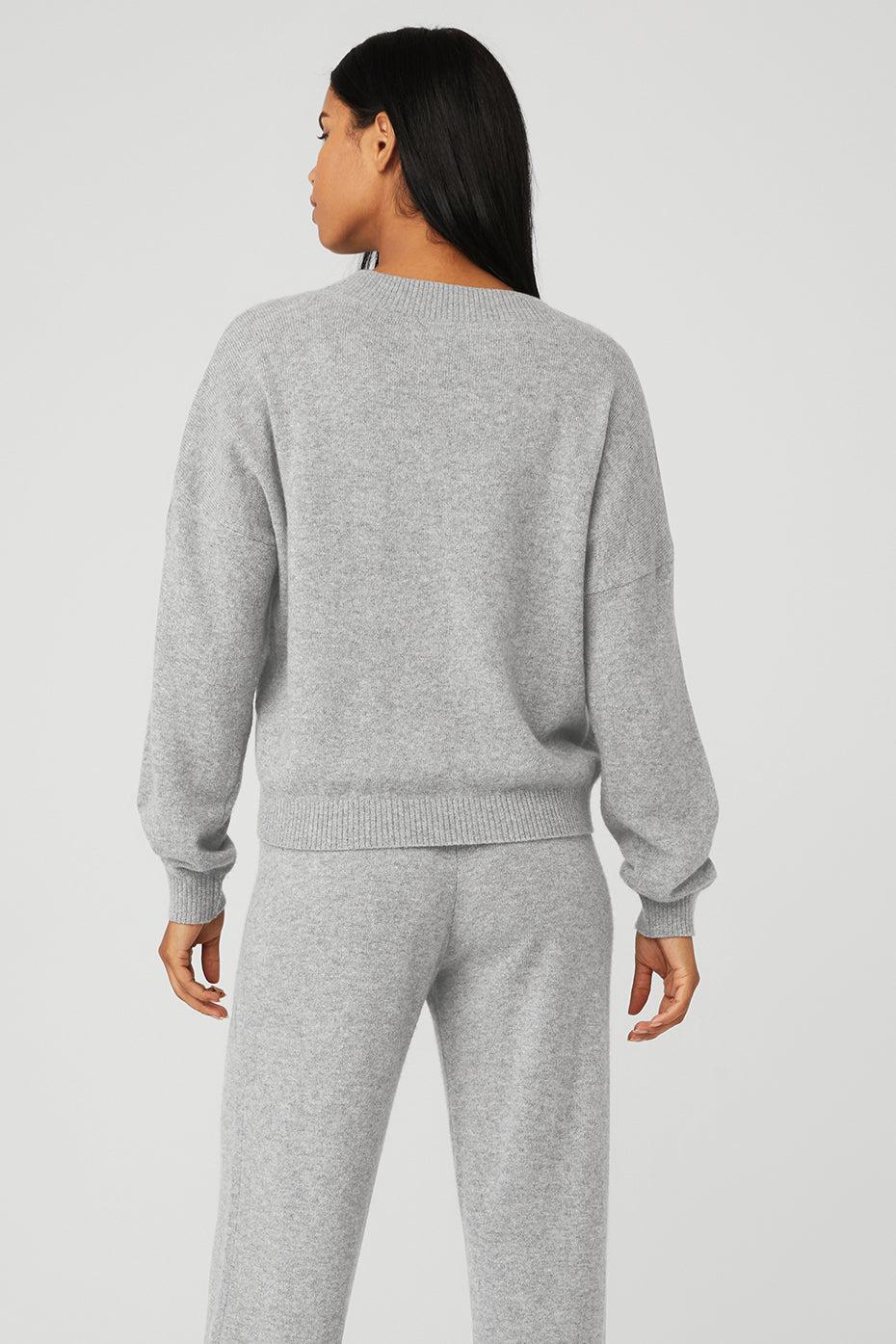 Cashmere Jet Set V-Neck Pullover - Dove Grey Heather Product Image