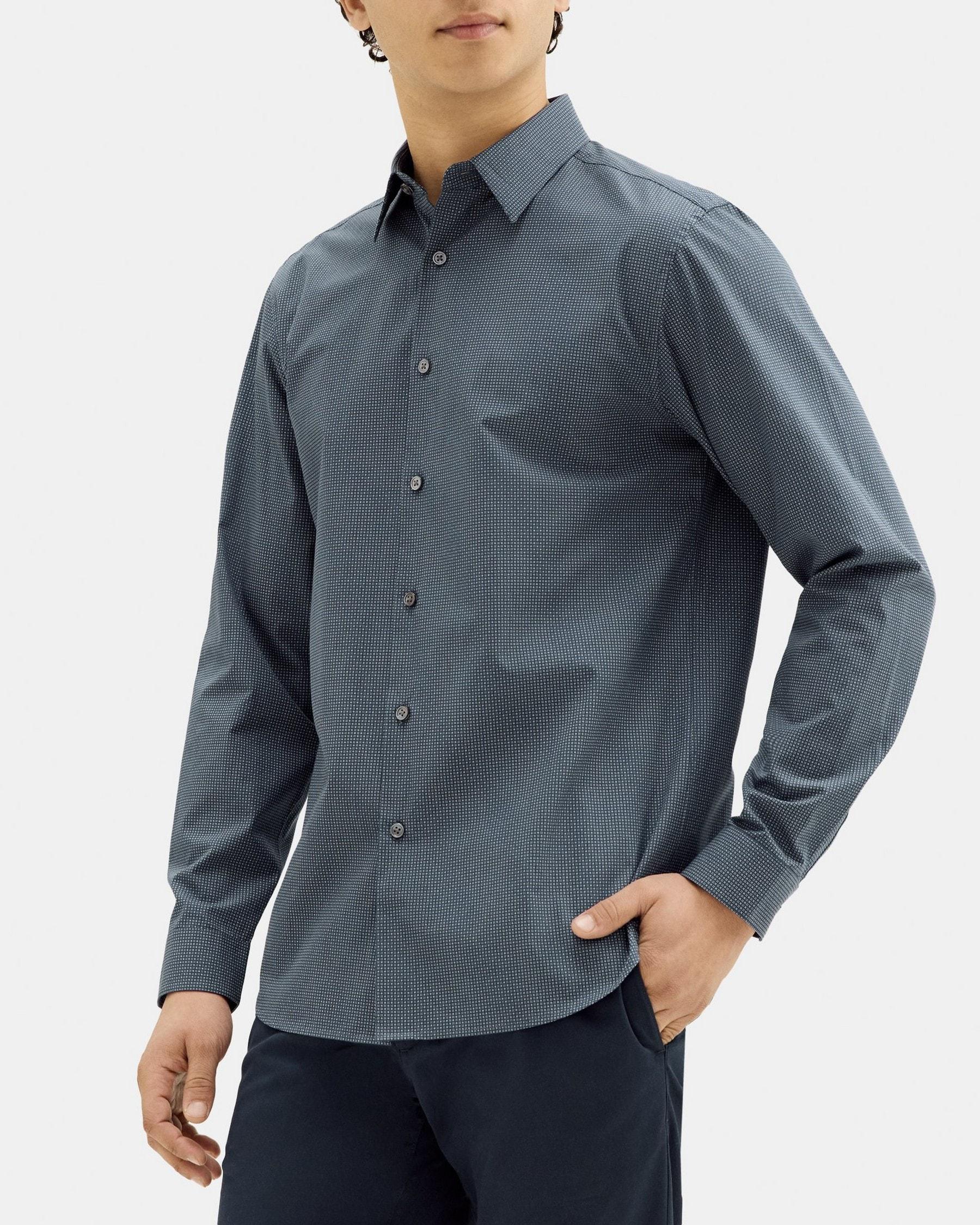 Standard-Fit Shirt in Polka Dot Cotton Product Image