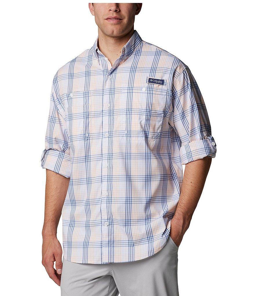 Columbia PFG Super Tamiami Performance Mini-Check Long Sleeve Woven Shirt Product Image