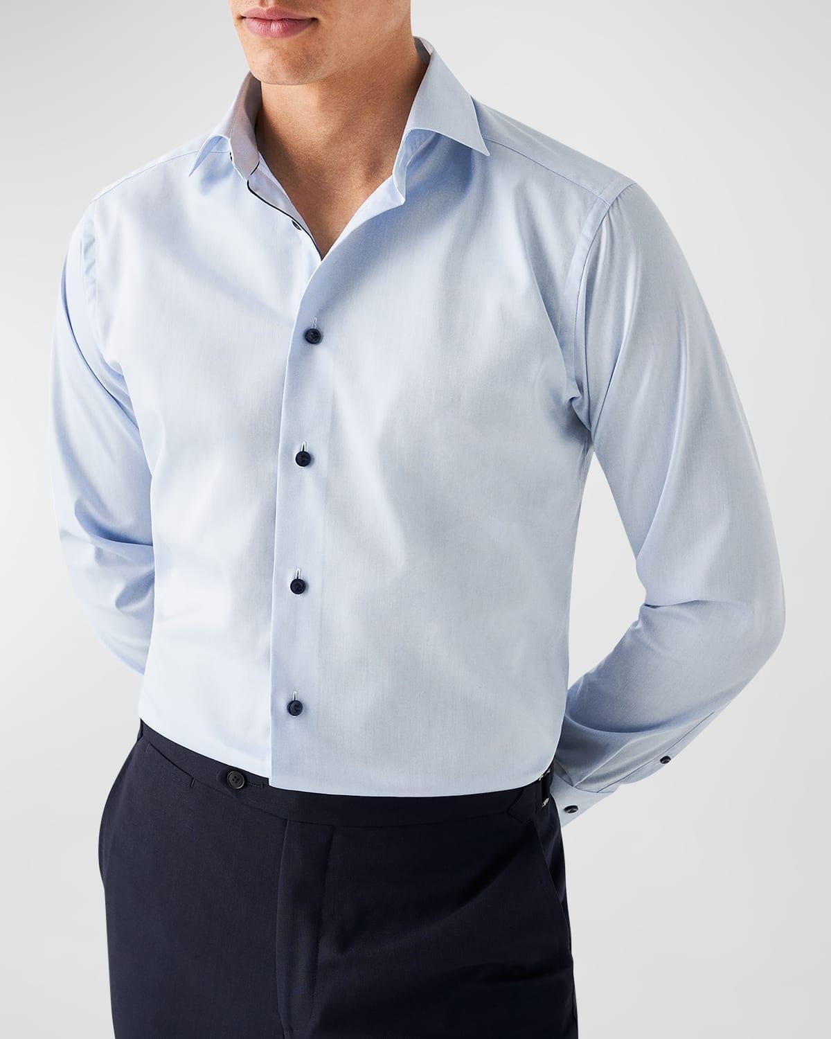 Mens Slim Fit Textured Twill Dress Shirt Product Image