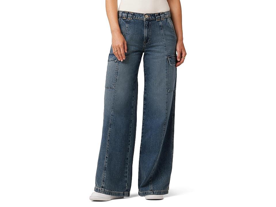 Hudson Jeans Mid-Rise Utility Wide Leg Cargo in Deep (Deep ) Women's Jeans Product Image