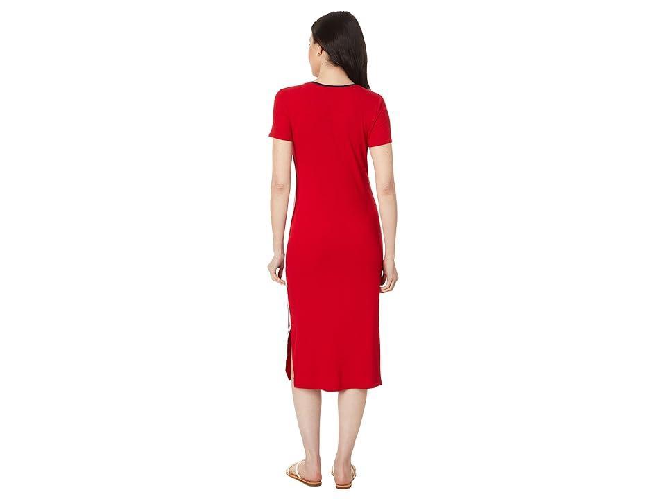 Tommy Hilfiger Ribbed Midi Dress (Scarlet) Women's Dress Product Image