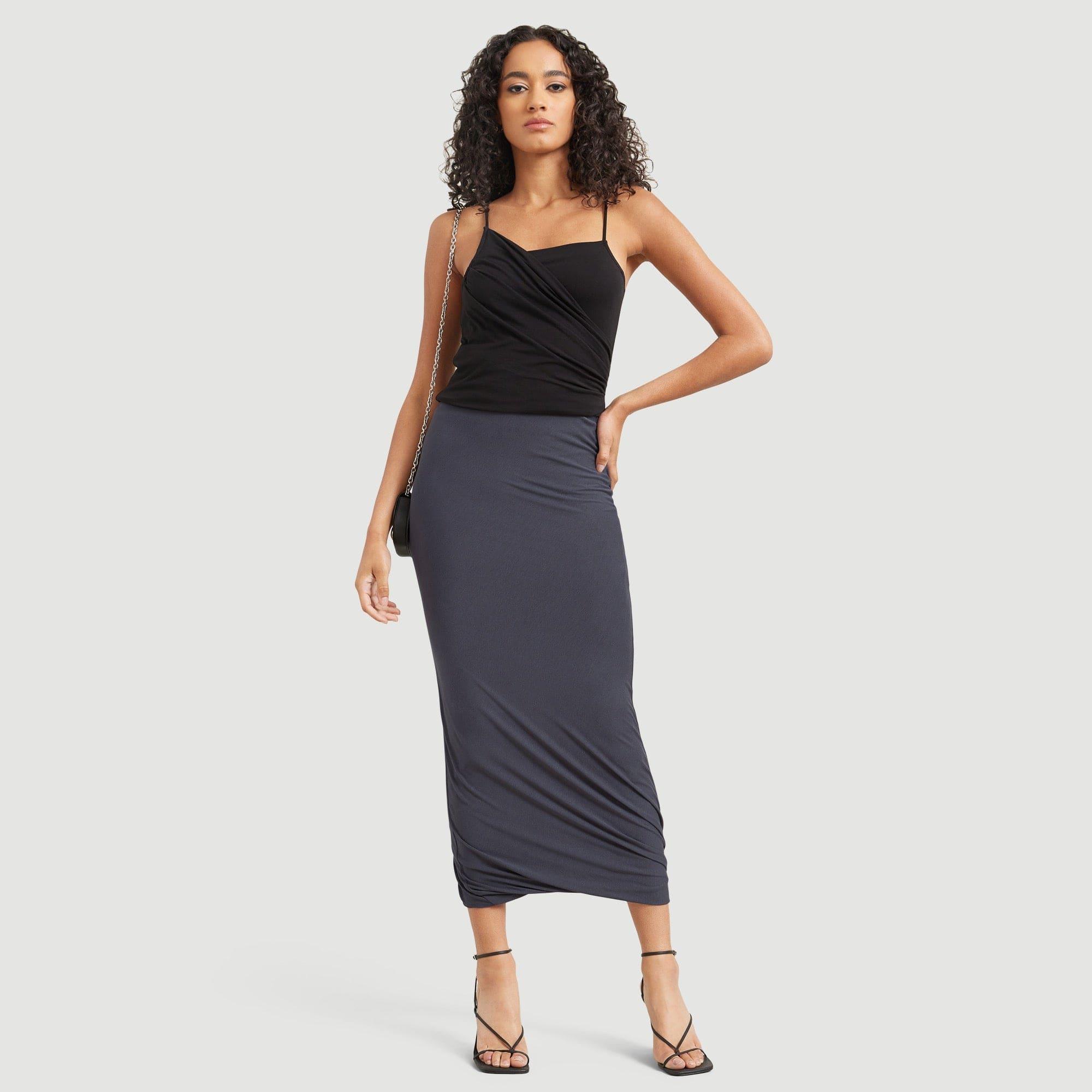 Brandi Ruched Midi Skirt Product Image