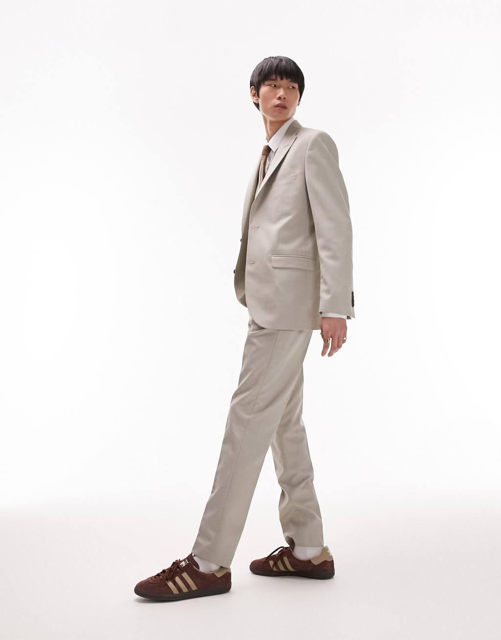 Topman slim linen blend suit pants Product Image